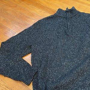 Black Quarter-Zip Sweater